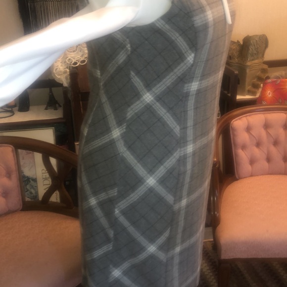 Laura Ashley retro style jumper- grey plaid, lined, size 16, 1X - Picture 3 of 7